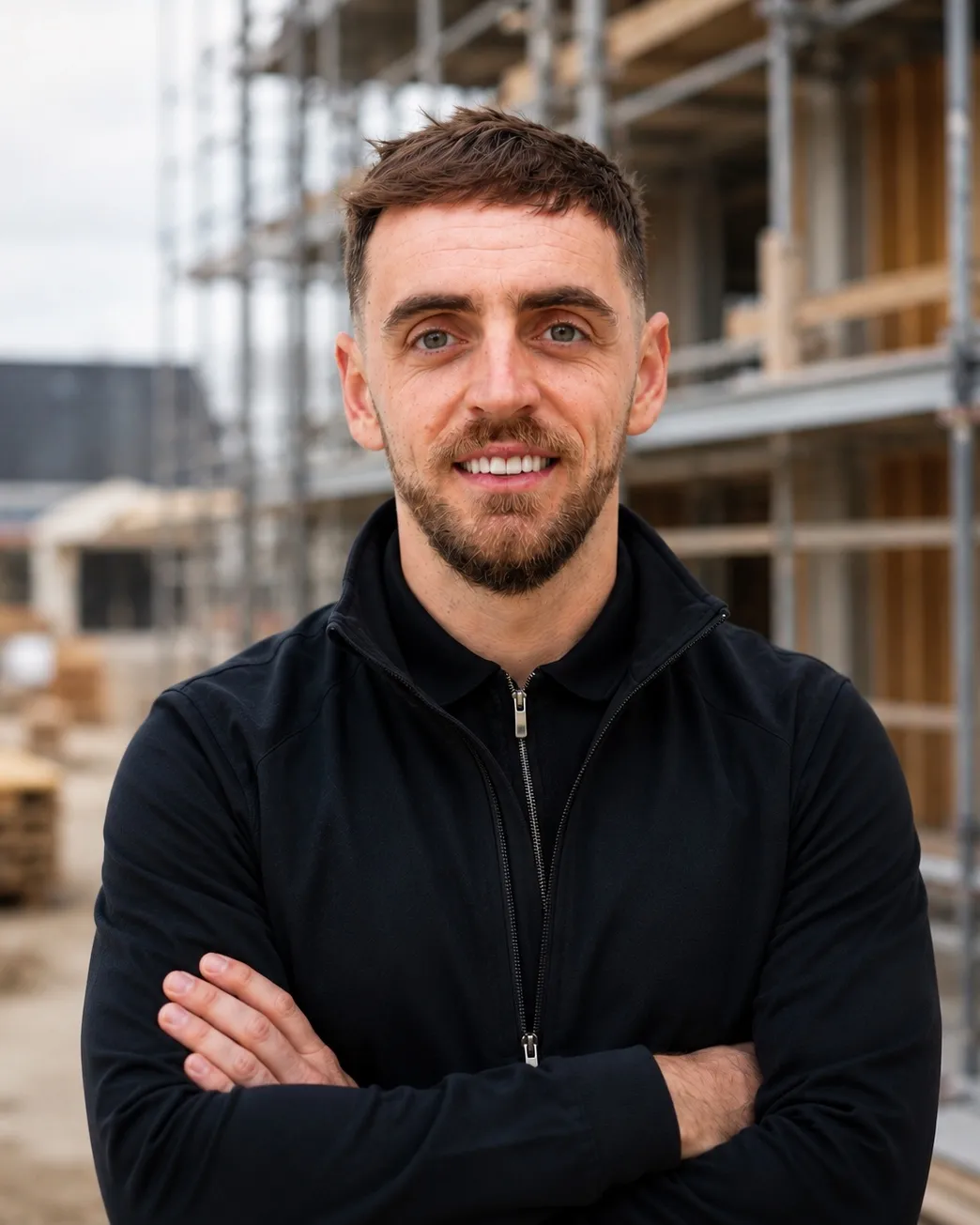 Ed Boyd, founder of QS Pilot, on a construction site